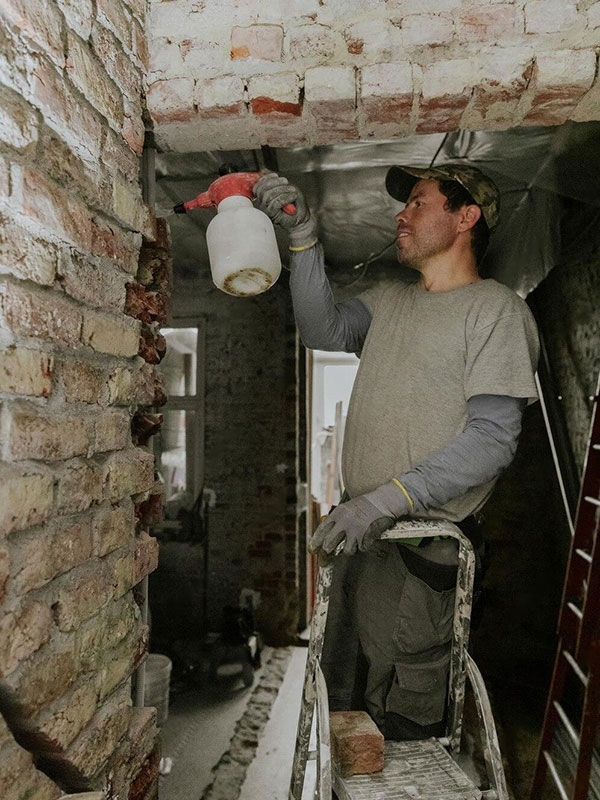 Contractor repairs foundation on Franklin County New York Land Bank home
