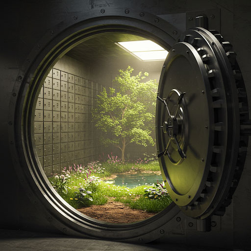 Vault with Land inside depicting the Franklin County Land Bank