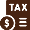 Document with TAX written on it and dollar sign beside it