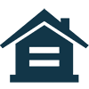 Icon of a house with an equal sign.